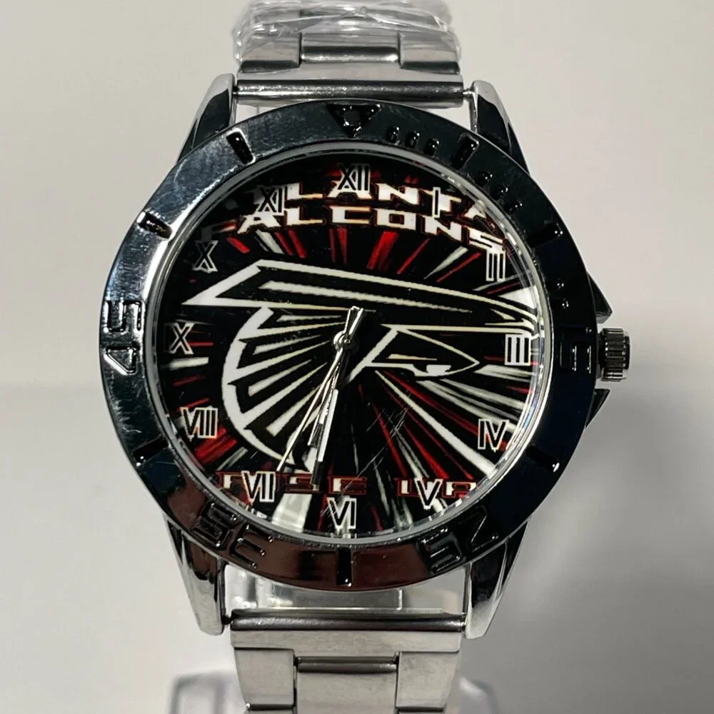 Atlanta Falcons NFL Team Logo Men's Stainless-Steel Silver Watch NEW